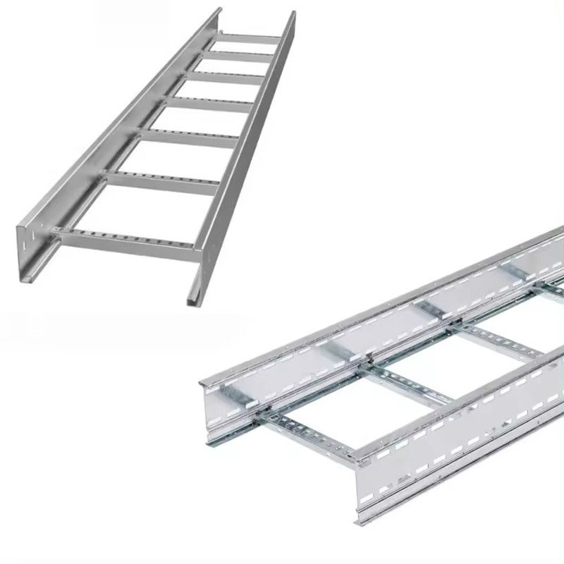 Escadaria de aço galvanizado Tipo de bandeja de cabo de prata Instalação montada na parede Resistente à corrosão