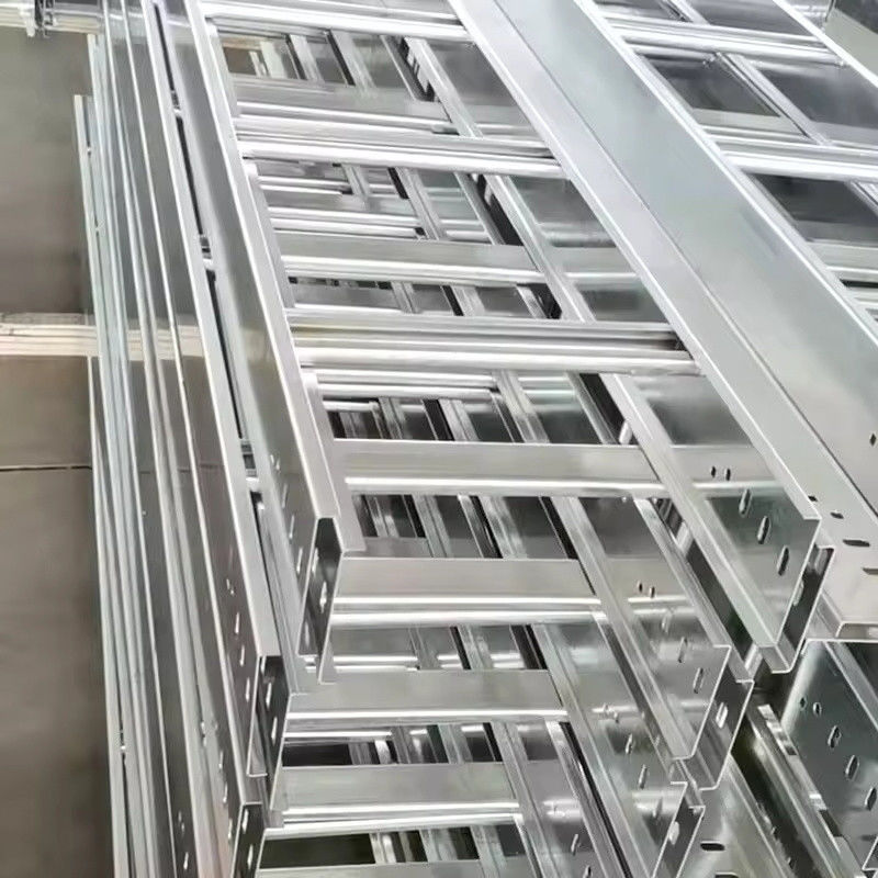 Sistema de bandeja de cabos tipo escada de aço galvanizado de carga pesada com capacidade de carga de 200 kg