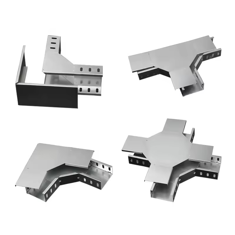 Bandeja de cabos galvanizada com certificação ISO9001, com fundo sólido e perfurado e alta capacidade de carga para gerenciamento seguro de cabos